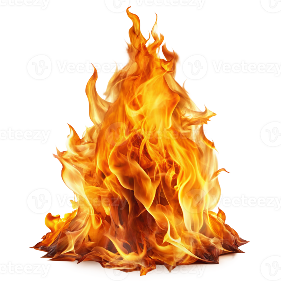 Vibrant Flames - Intense Fire Blaze cut out isolated PNG transparent