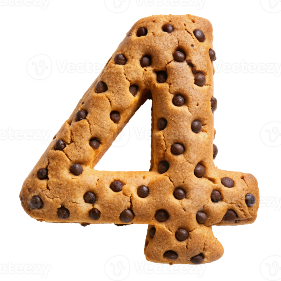 Schokolade Chip Plätzchen Nummer 4 Schnitt aus isoliert png transparent ...