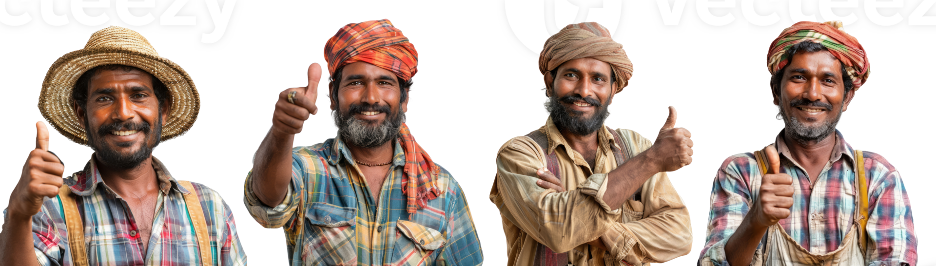 Indian farmer man with thumb up isolated on transparent background png