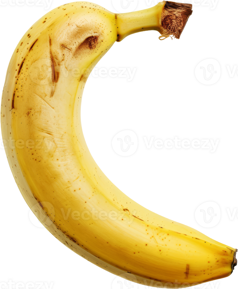 reif Banane mit braun Flecken, Schnitt aus transparent png