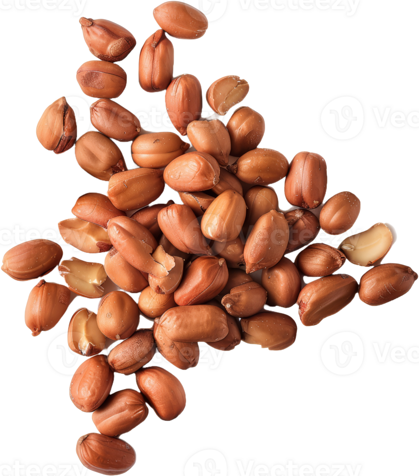Salted peanuts pile, cut out transparent png