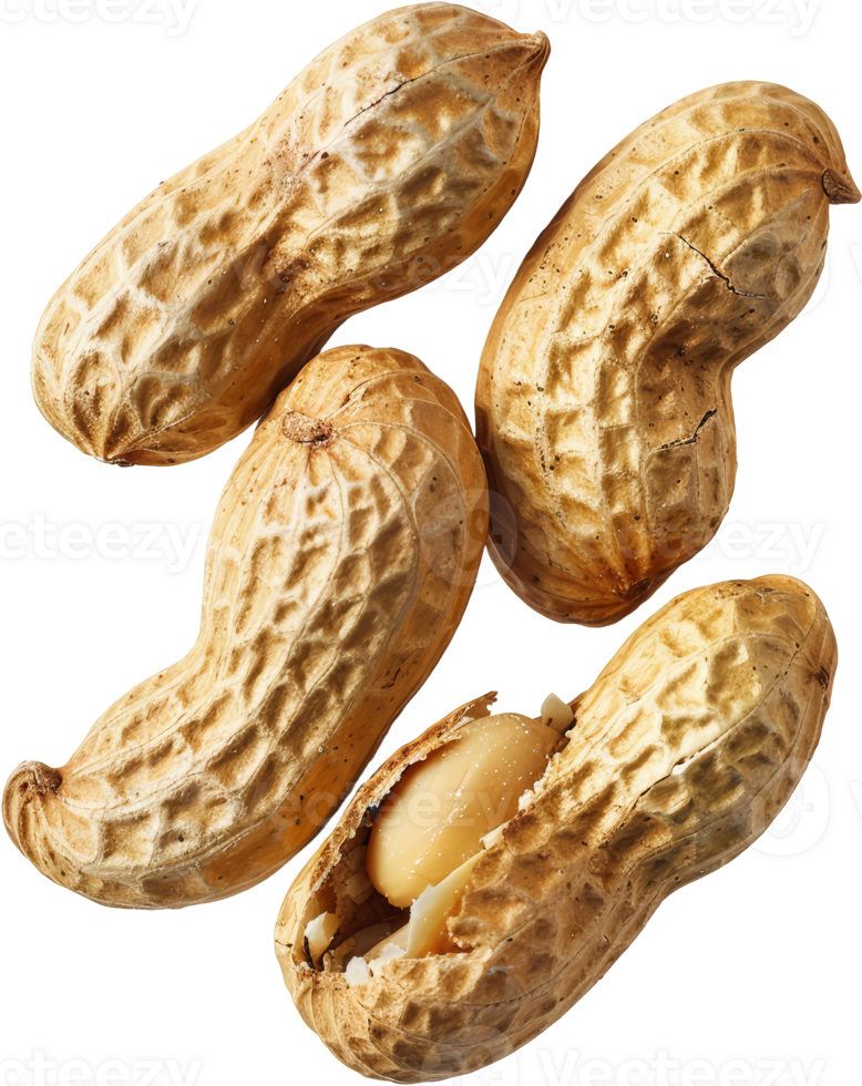 Salted peanuts pile, cut out transparent png