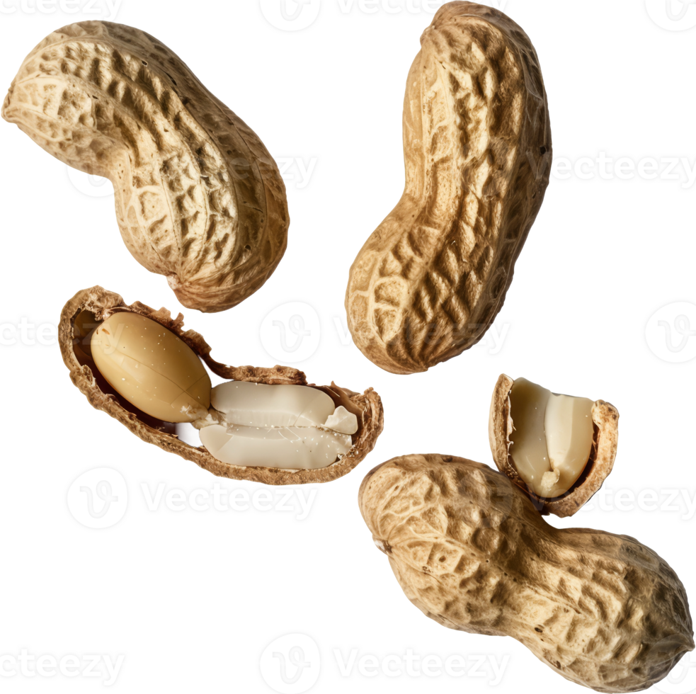 Salted peanuts pile, cut out transparent png