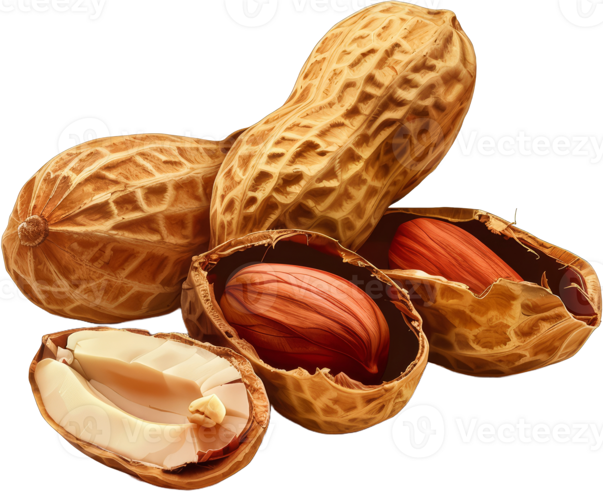 Salted peanuts pile, cut out transparent png