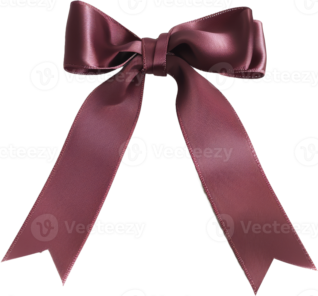 Elegant satin ribbon bow, cut out transparent png