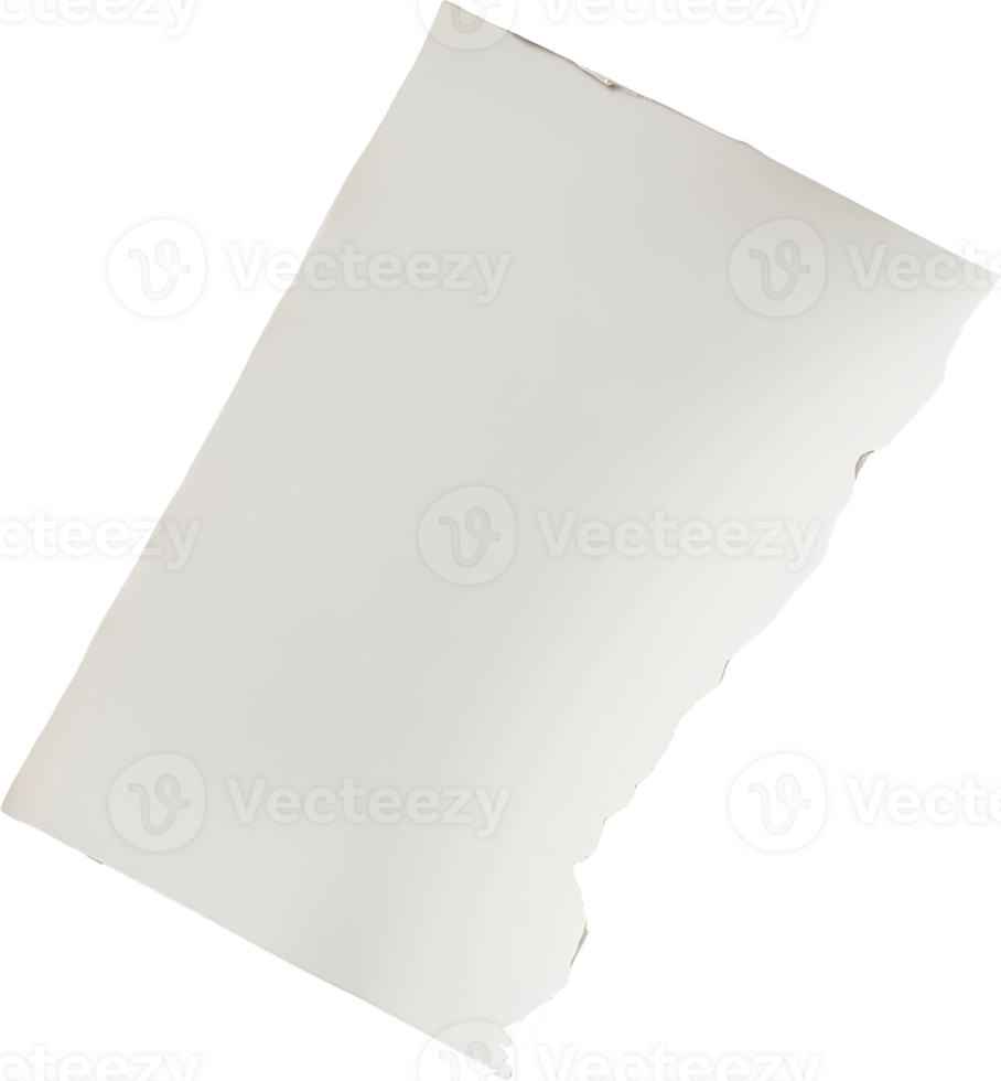 Crumpled white paper sheet, cut out transparent png