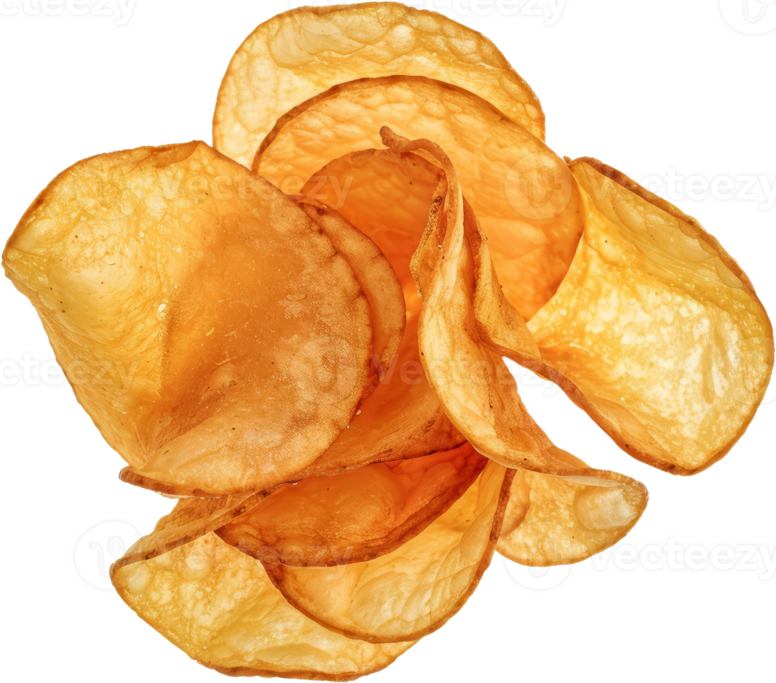 Crispy potato chips floating png