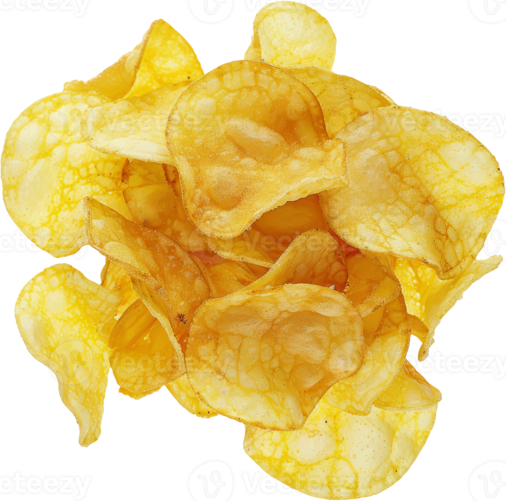 Crispy potato chips floating png