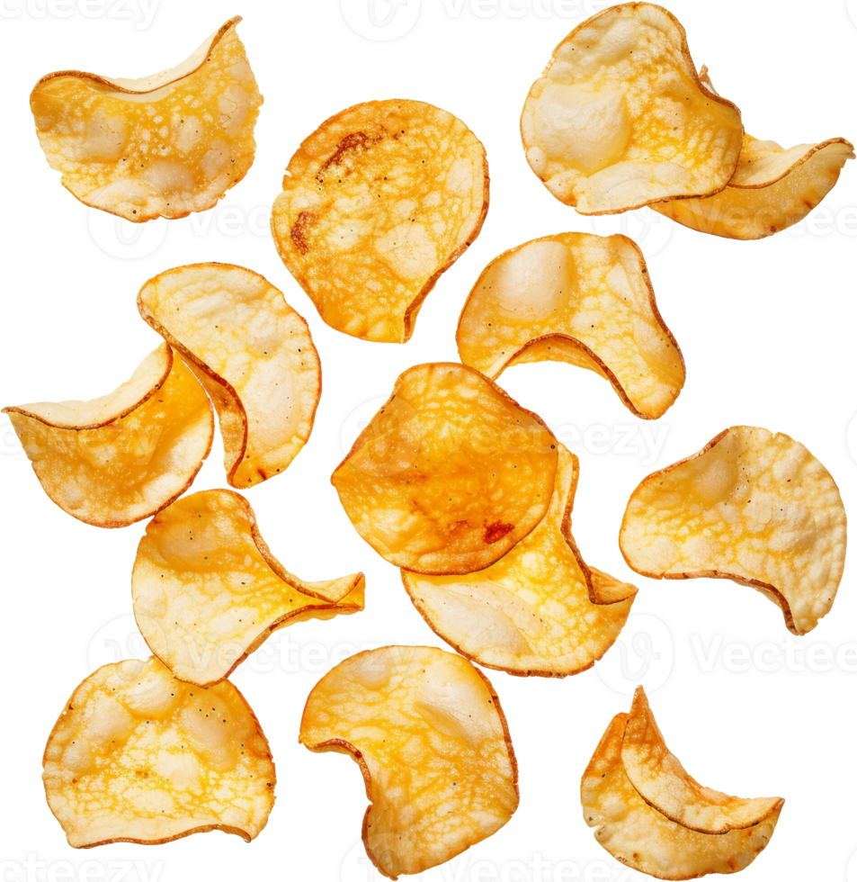 Crispy potato chips floating png