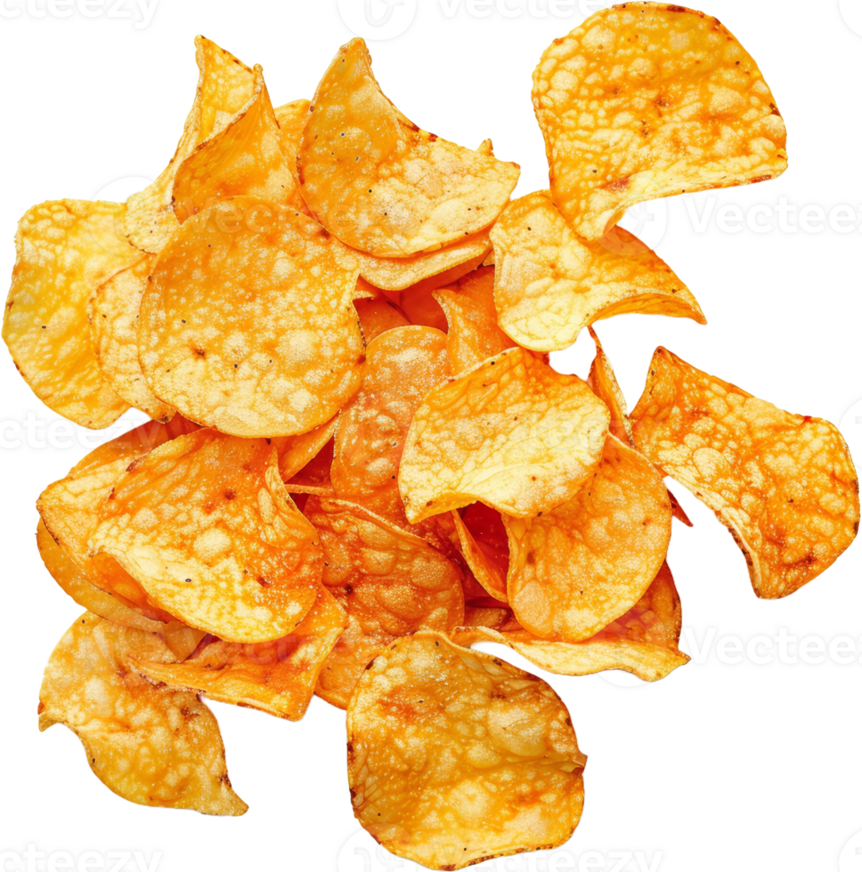 Crispy potato chips floating png