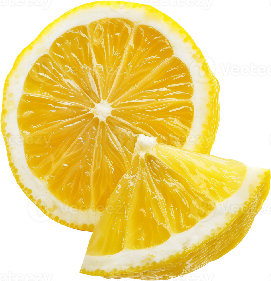 Fresh lemon slice, cut out transparent png