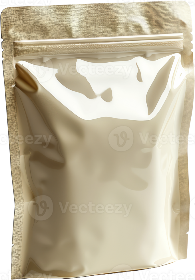 White matte stand-up pouch packaging, cut out transparent png