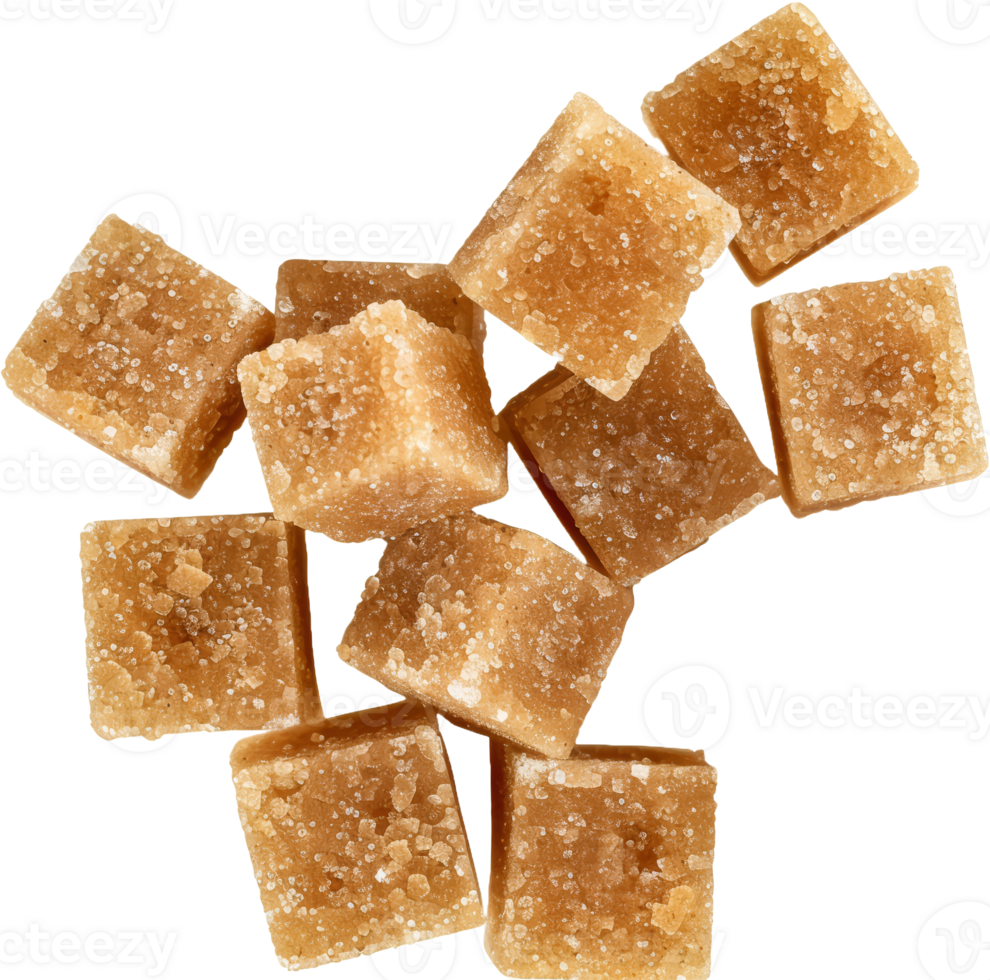 Brown sugar cubes, cut out transparent png