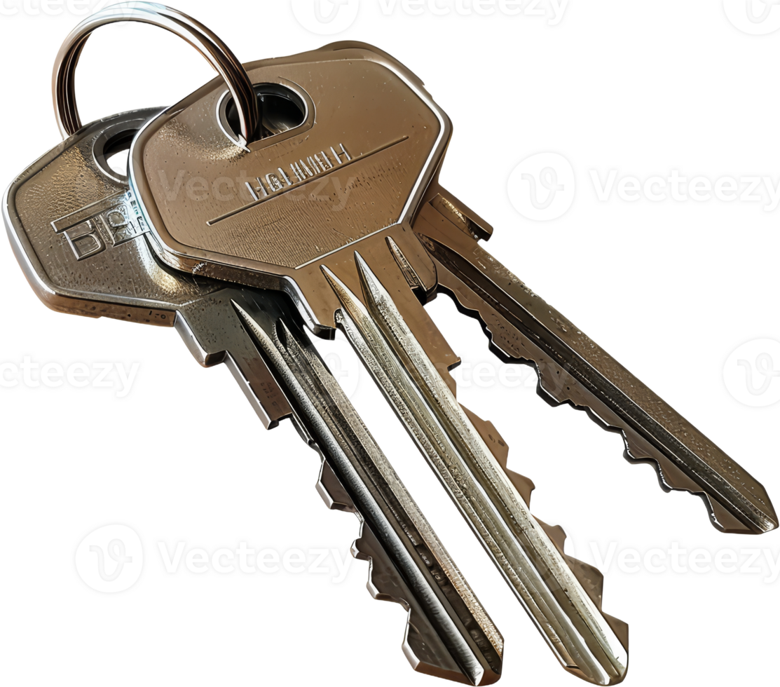 Set of keys, cut out transparent png