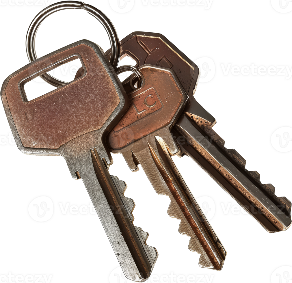 Set of keys, cut out transparent png