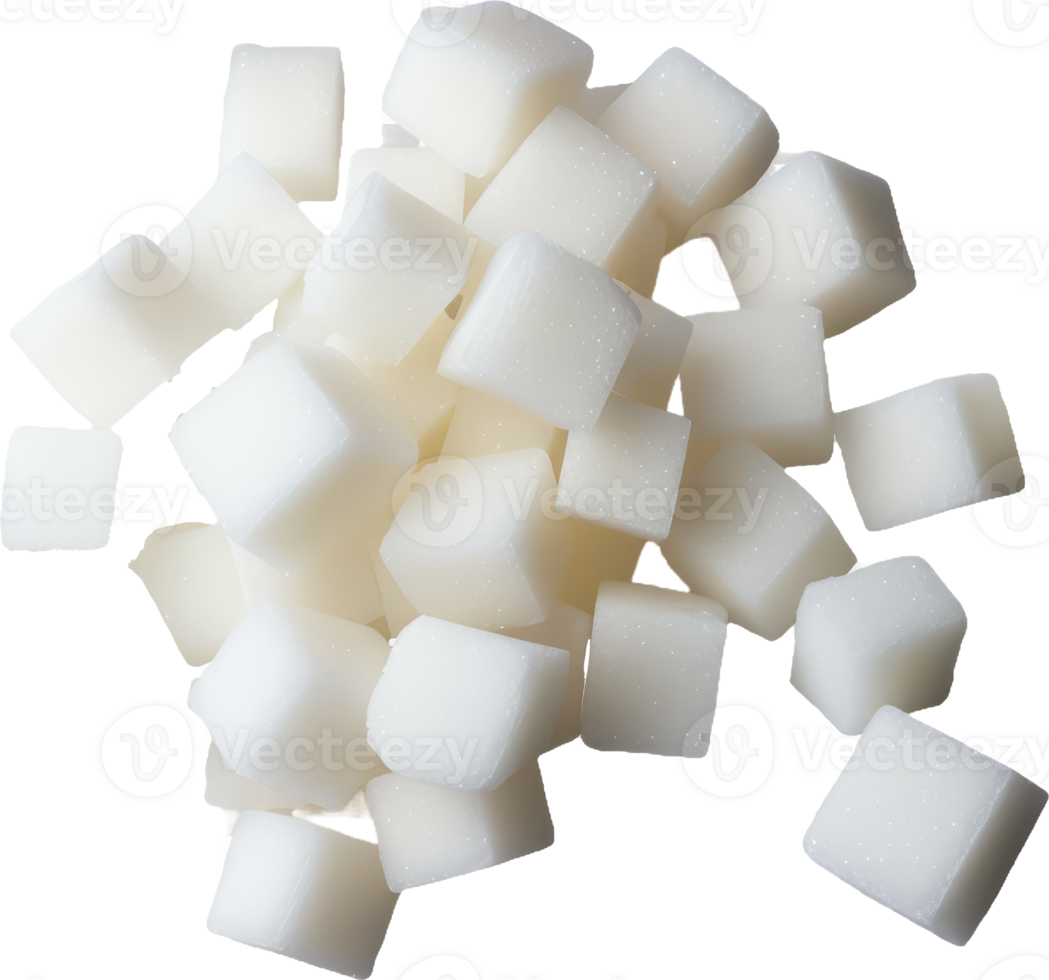 Pile of white sugar cubes, cut out transparent png
