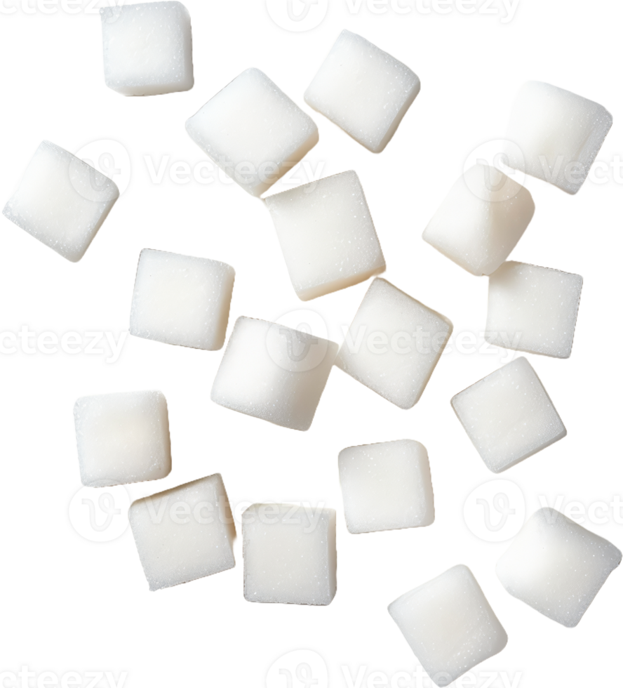 Pile of white sugar cubes, cut out transparent png