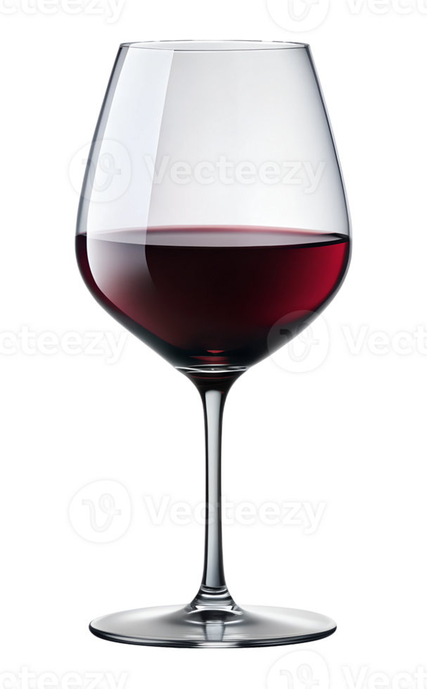 PNG half-filled red wine glass close-up transparent