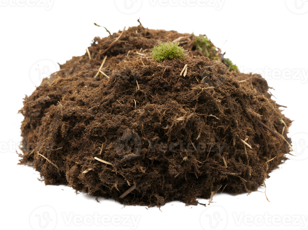 PNG mound of dark composted soil transparent