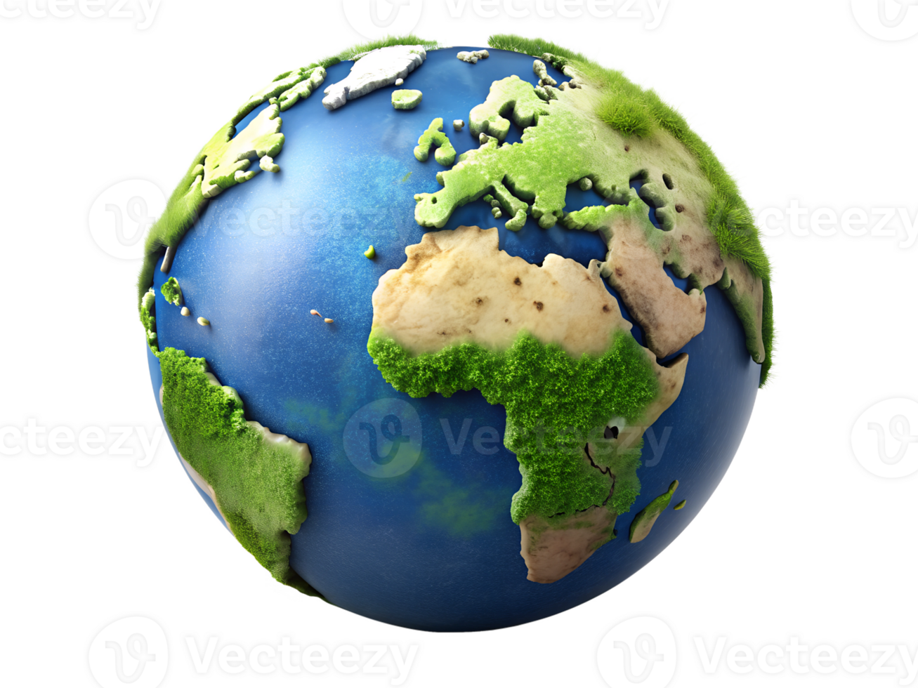 PNG earth globe showing Europe Africa transparent background