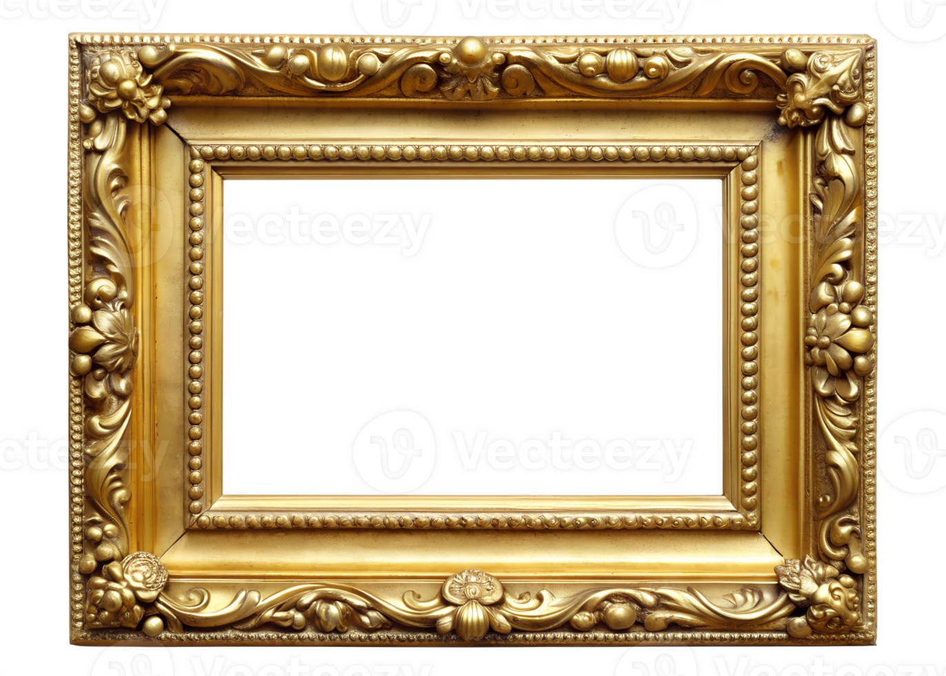 PNG elegant gold frame for pictures and art transparent