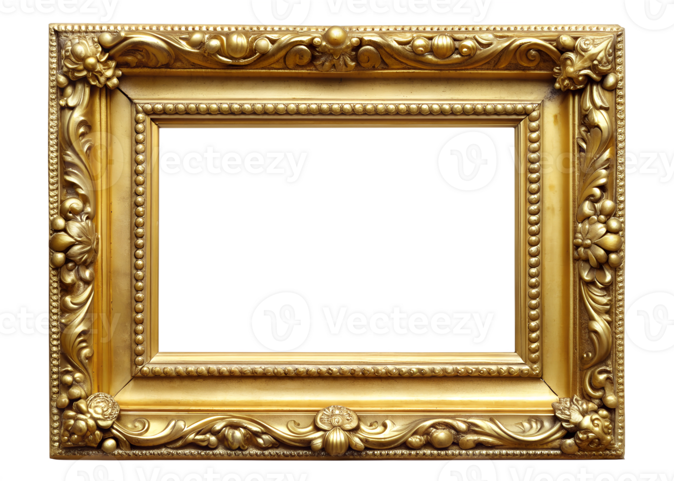 PNG vintage gold frame for artwork and photos transparent