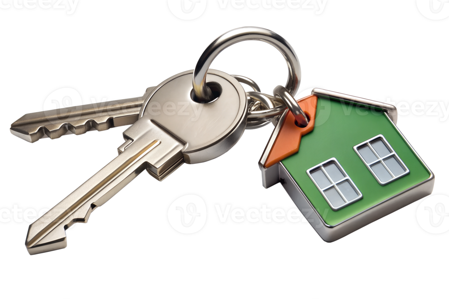 PNG green house keychain with keys isolated transparent
