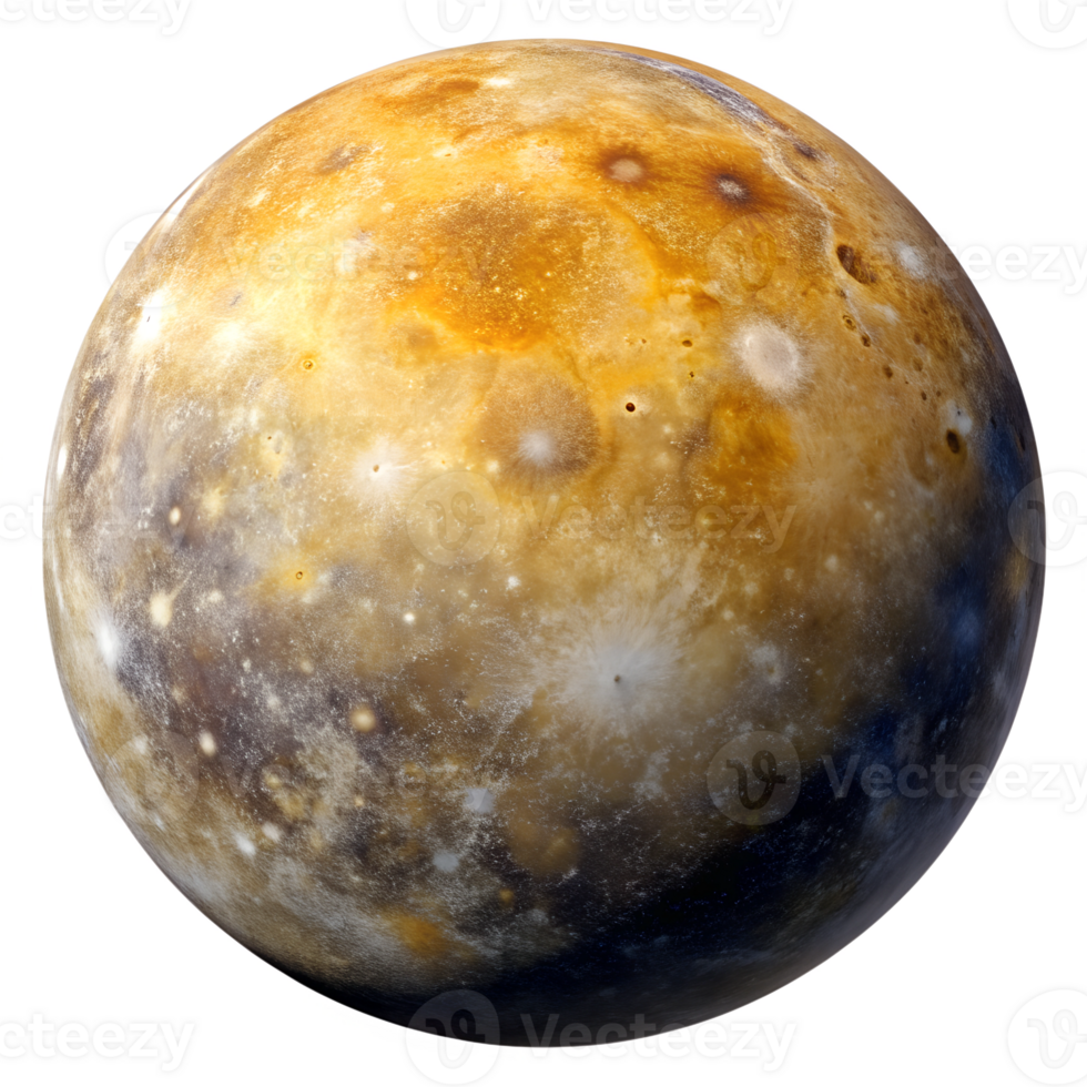 Exploration of Io, Jupiter's intriguing moon, showcasing its colorful surface features and geological activity, transparent png