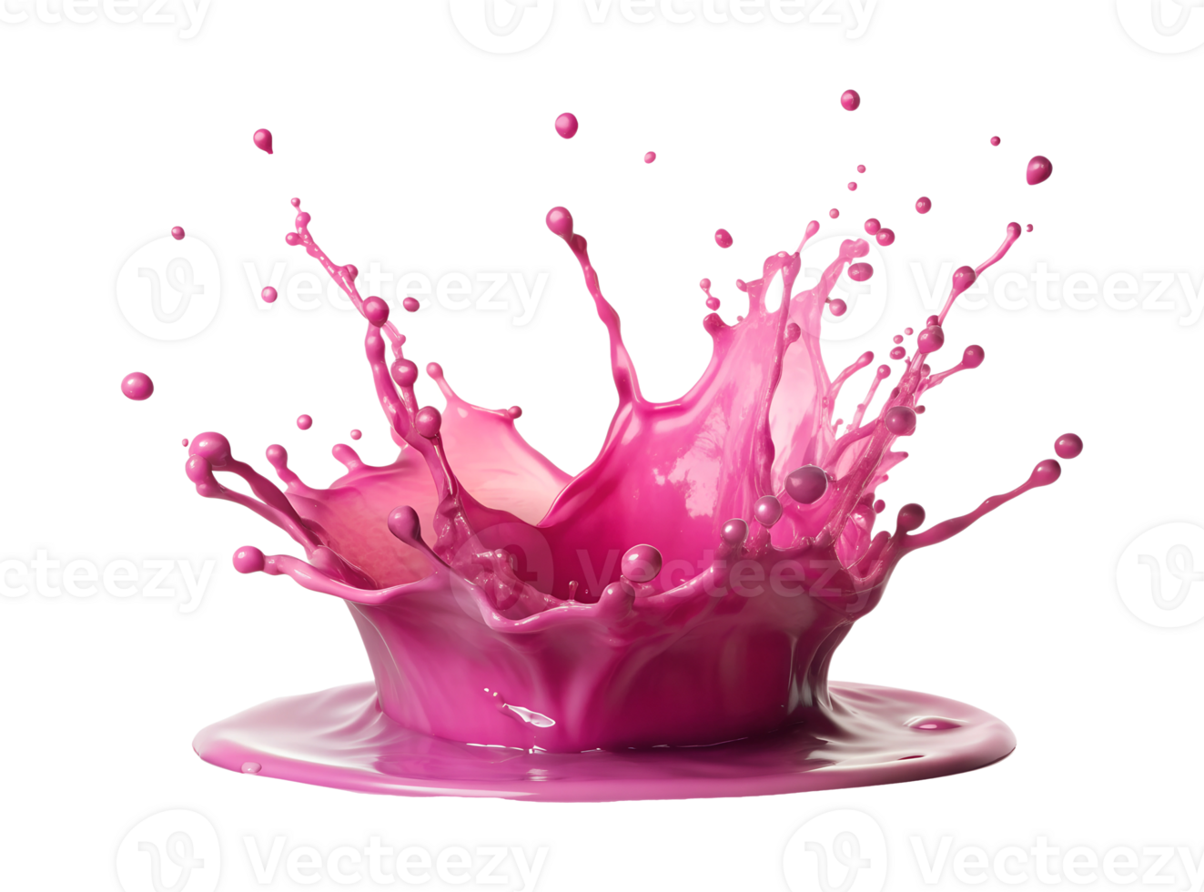 Colorful splash of pink liquid capturing dynamic motion in a well-lit environment, transparent png