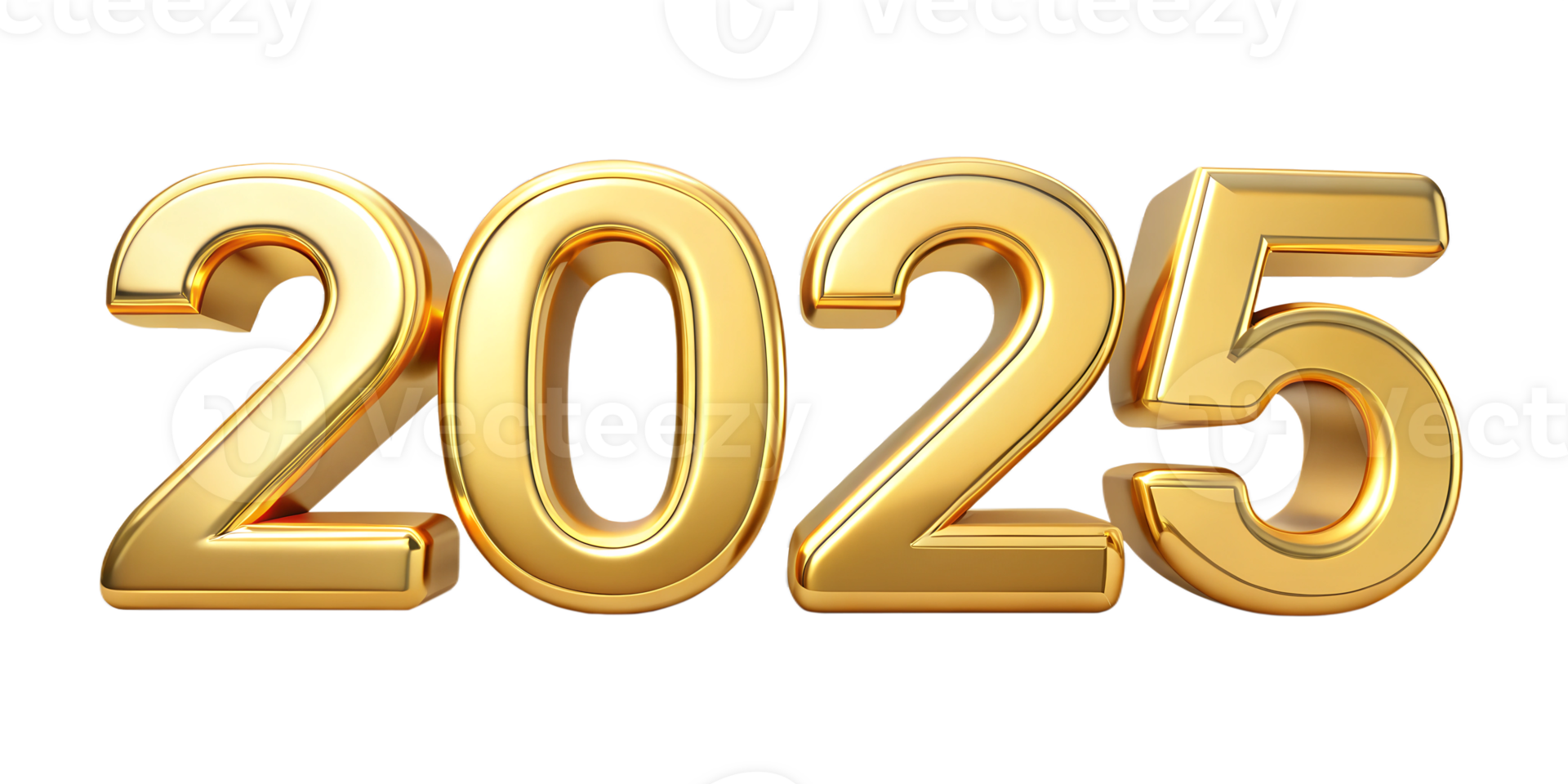 d'or texte représentant le année 2025 pour fête graphique, Couper en 2025 Clipart Pngwing