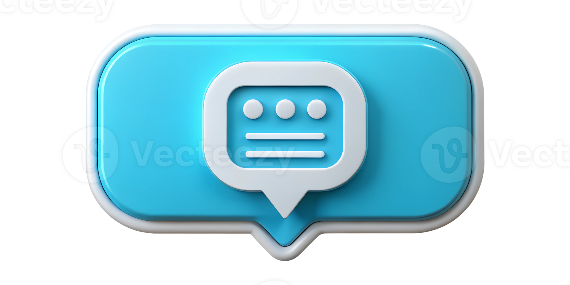 Modern communication icon in vibrant blue color design, cut out transparent png