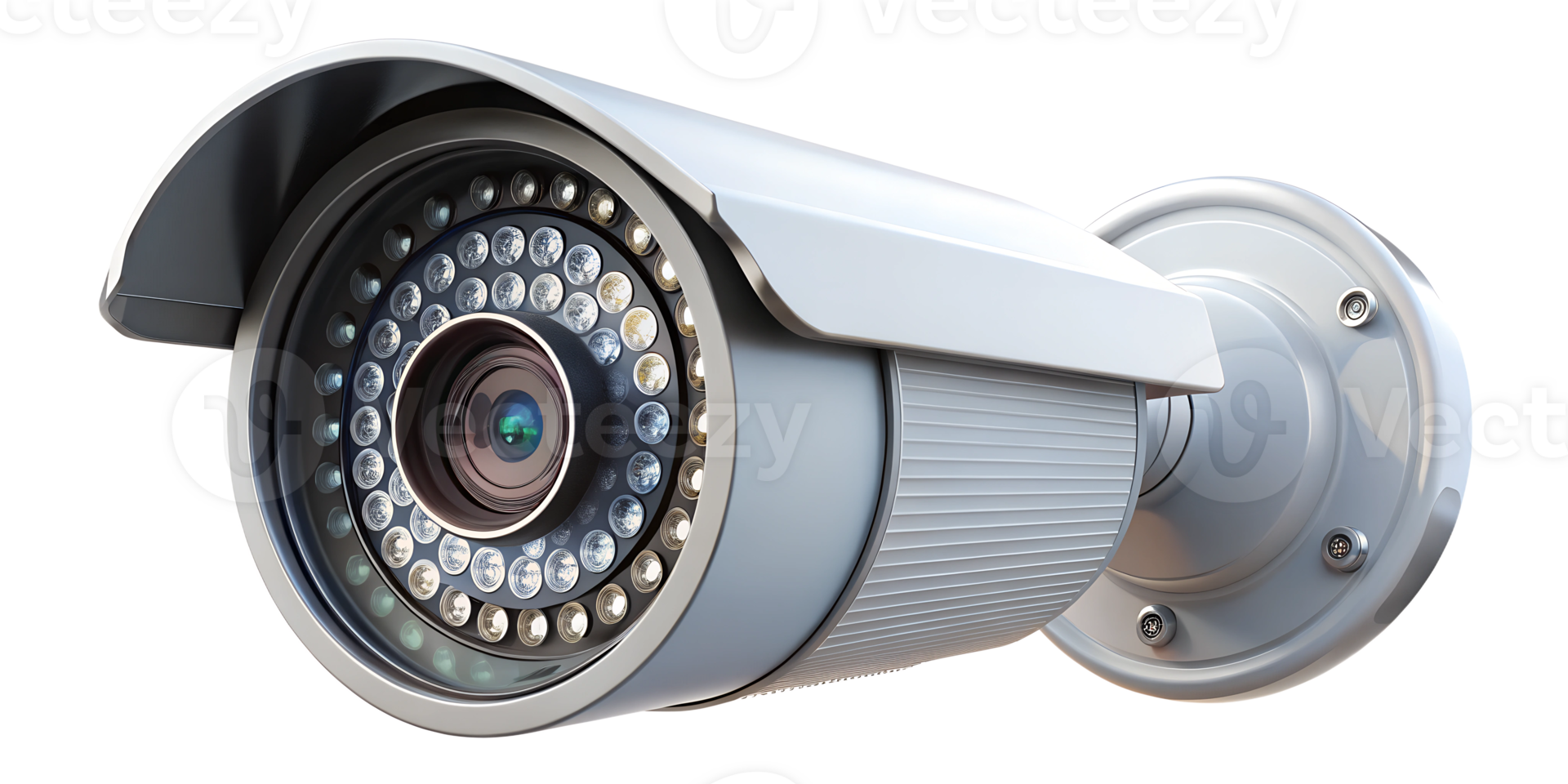 High-definition surveillance camera mounted for security monitoring, cut out transparent png