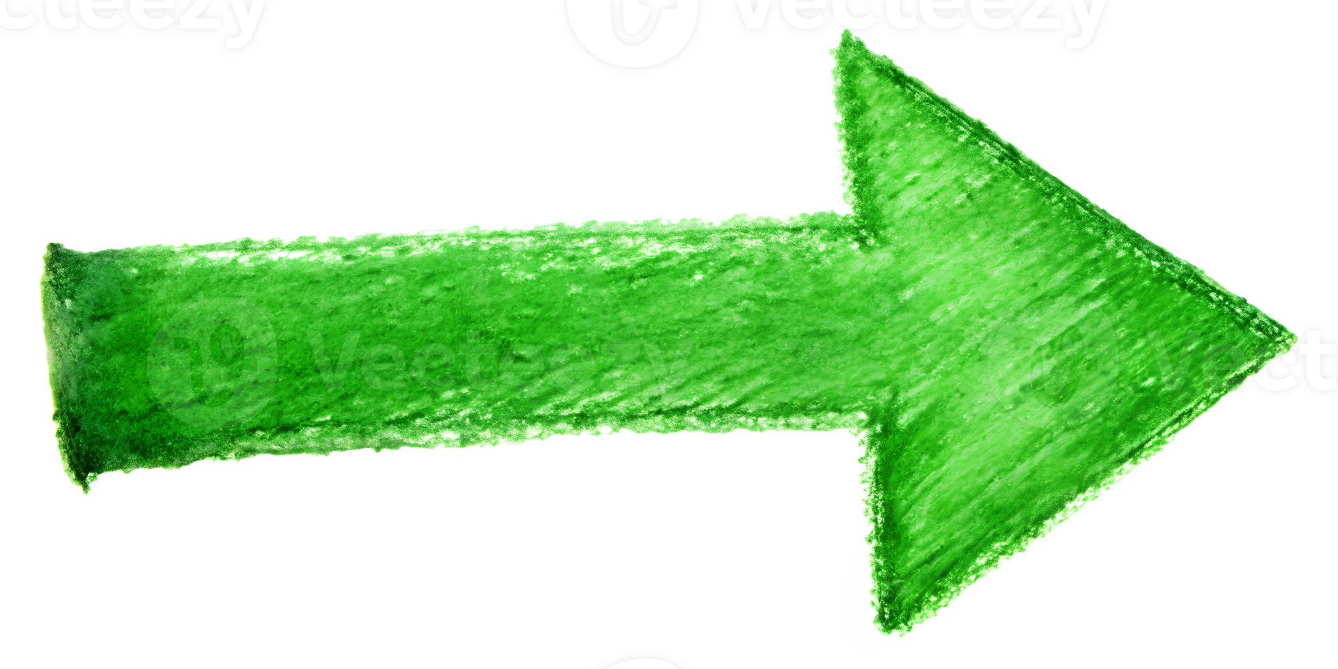 Green arrow pointing right for design use, cut out transparent png