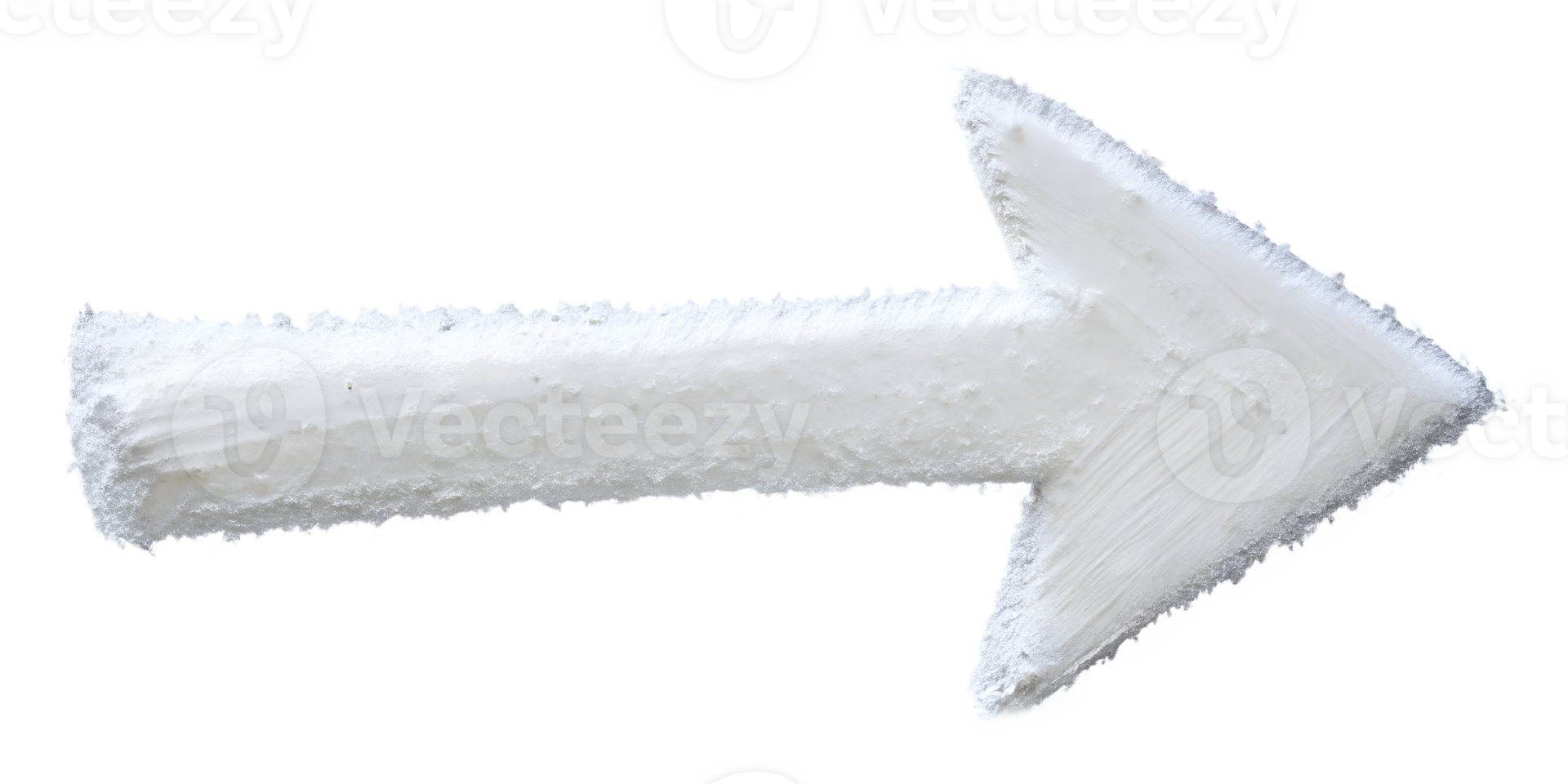 White arrow pointing to the right on a plain background, cut out transparent png