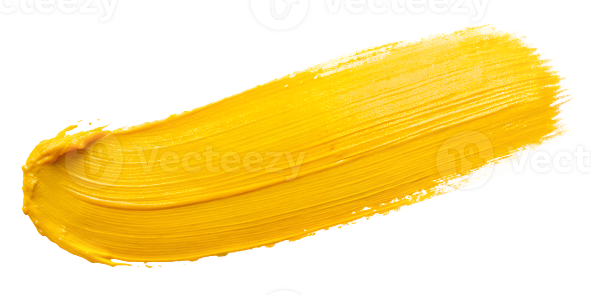Bright yellow paint swatch displayed on a clean background, cut out transparent png