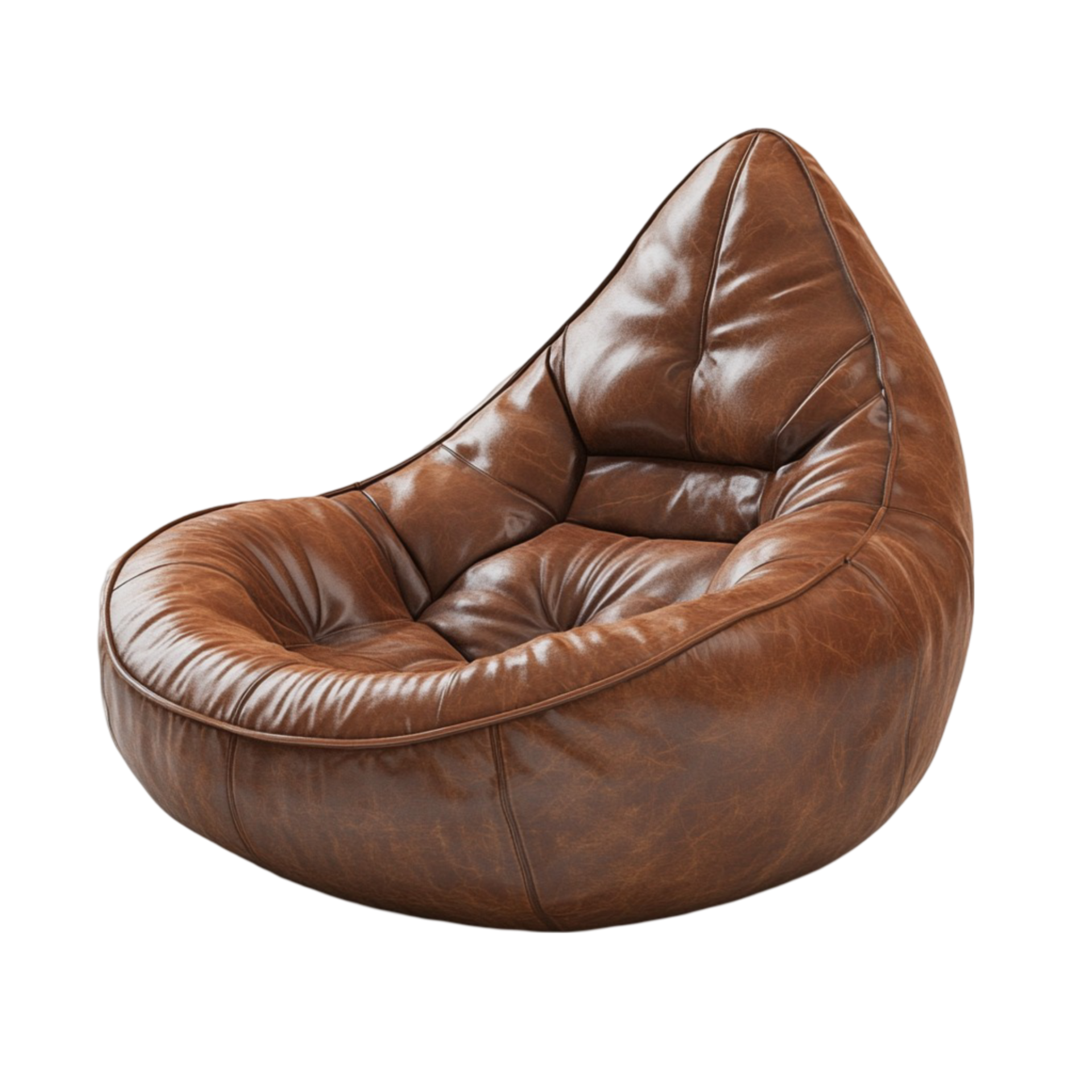 Leather Bean Bag Chair Stylish and Cozy AIGenerative 49515692 PNG