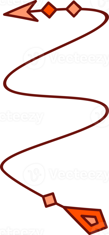 Curved and Zigzag Arrow Illustration png