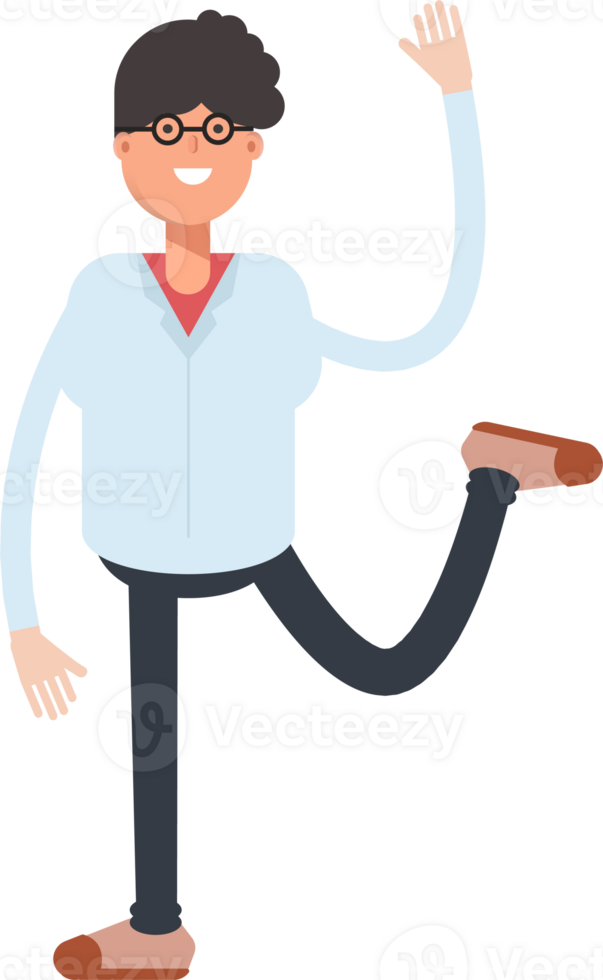 Nerd Boy Character Relaxing Illustration png