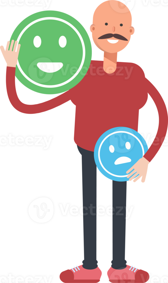 Bald Man Character and Emoticon Sign png