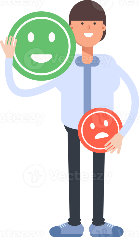 Businessman Character and Emoticon Sign png
