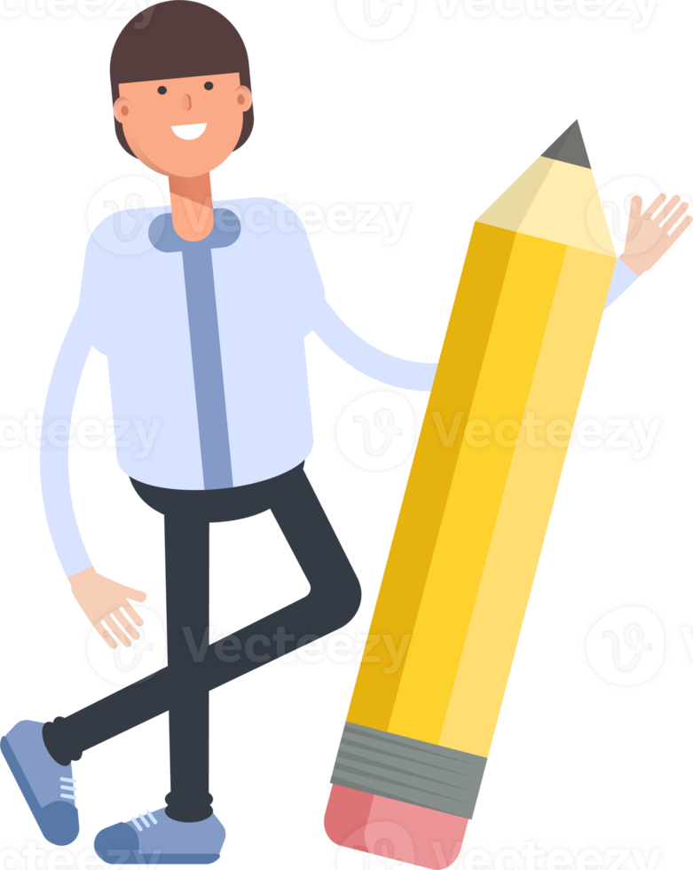 Businessman Character Reading Book png
