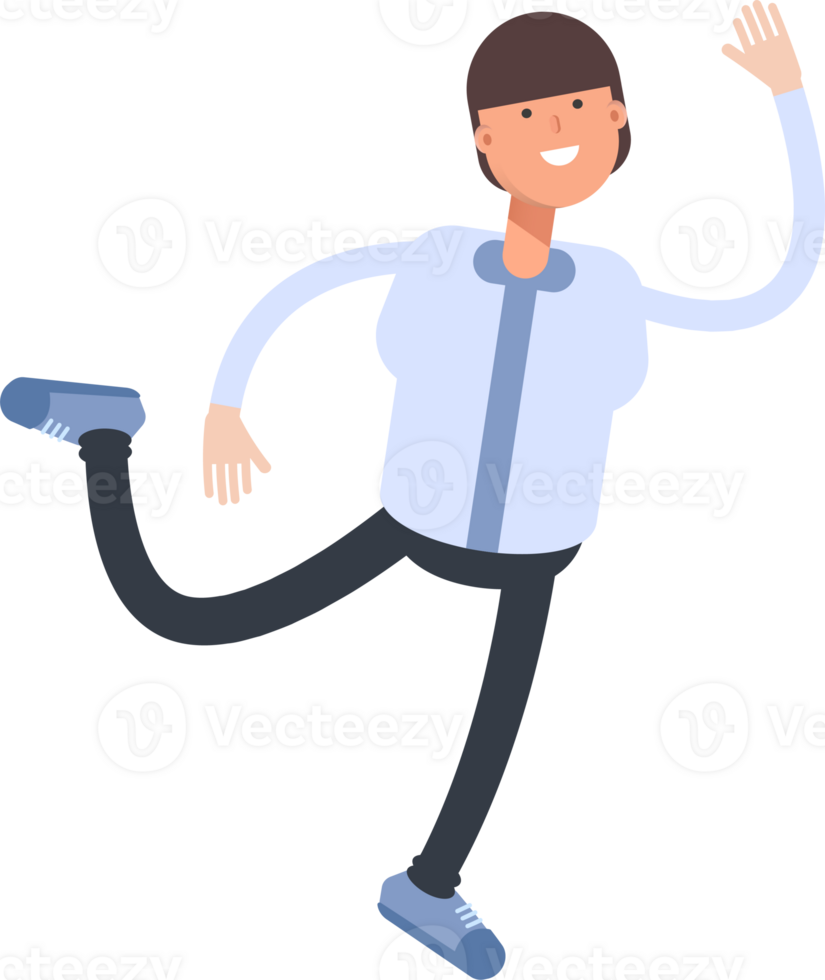 Businessman Character Jumping and Flying png
