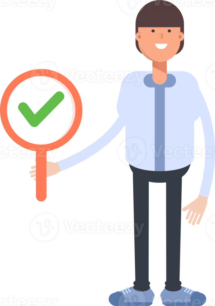Businessman Character Showing Check Mark png