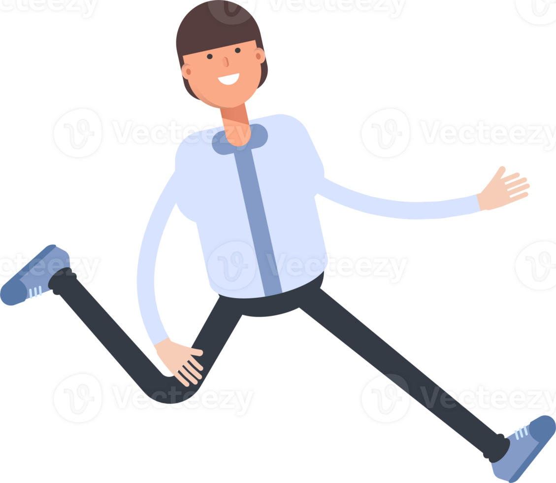 Businessman Character Running Illustration png