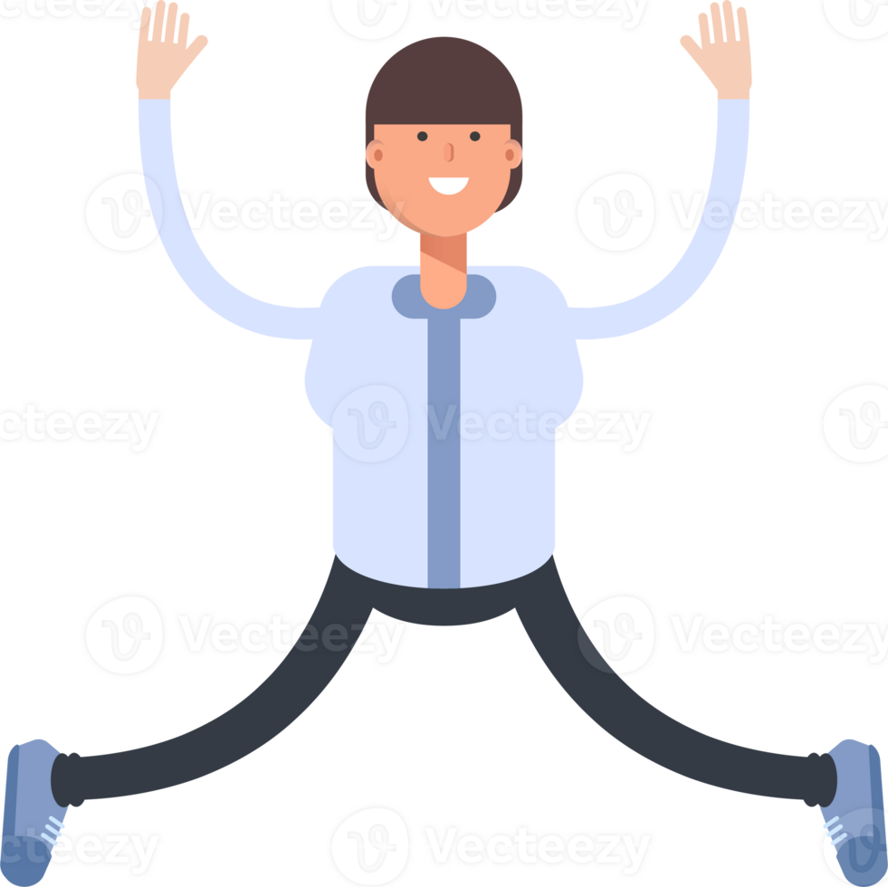 Businessman Character Relaxing and Jumping png