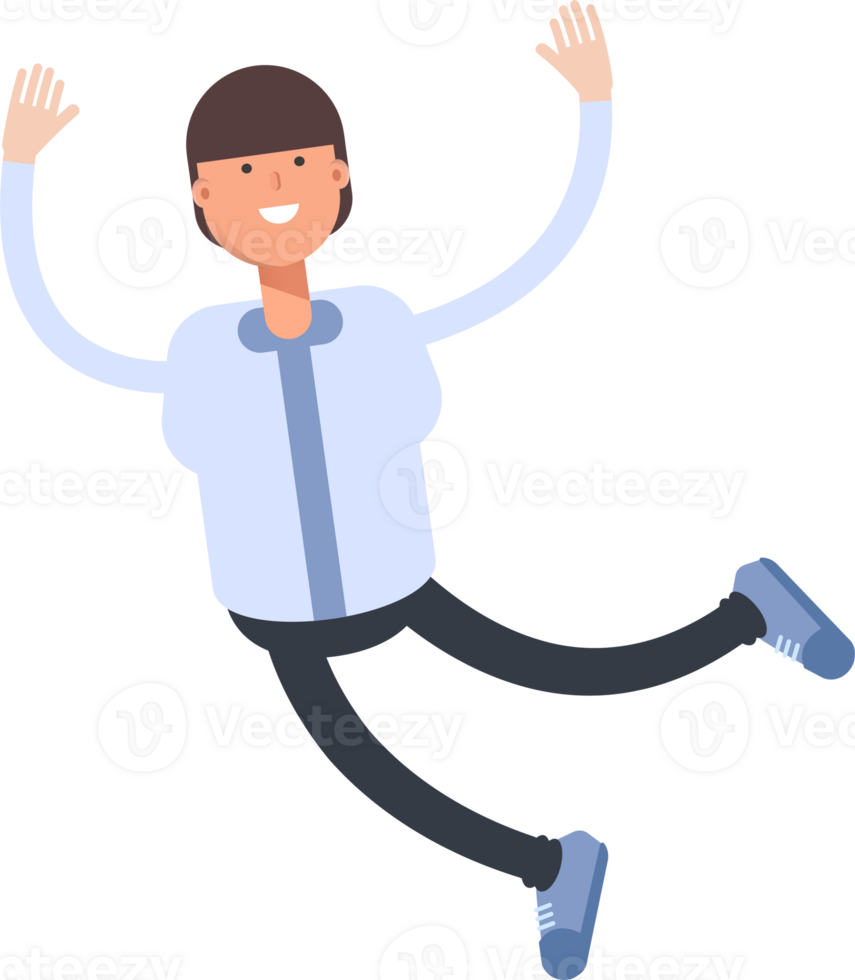 Businessman Character Relaxing and Jumping png