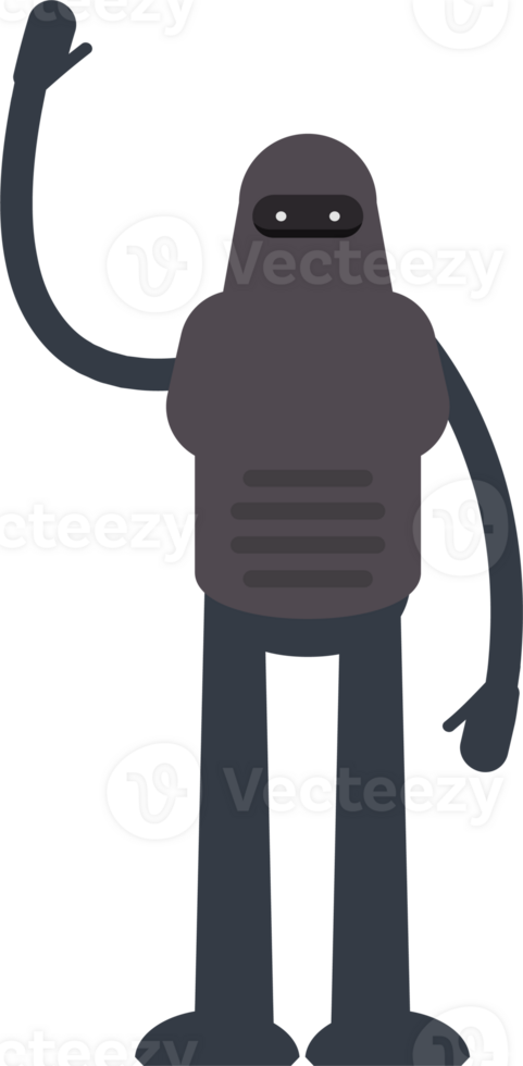 Robot Character Raising One Hand png