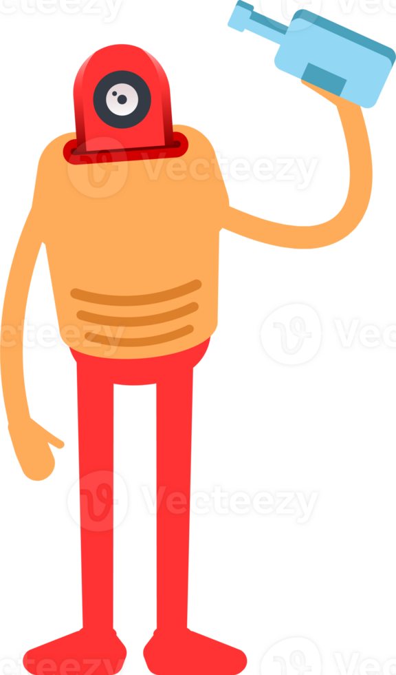 Humanoid Character Drinking Beer png