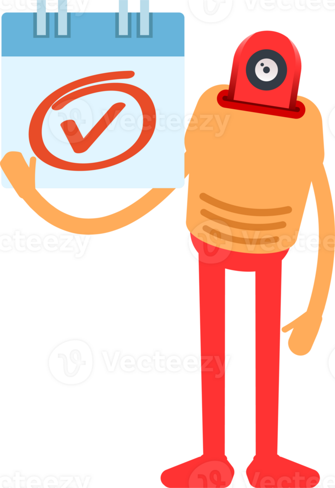 Humanoid Character and Check Mark Sign png