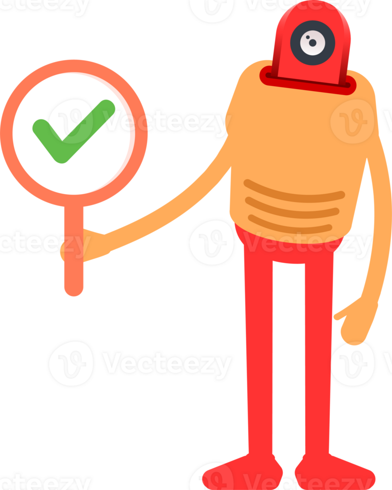 Humanoid Character Showing Check Mark png